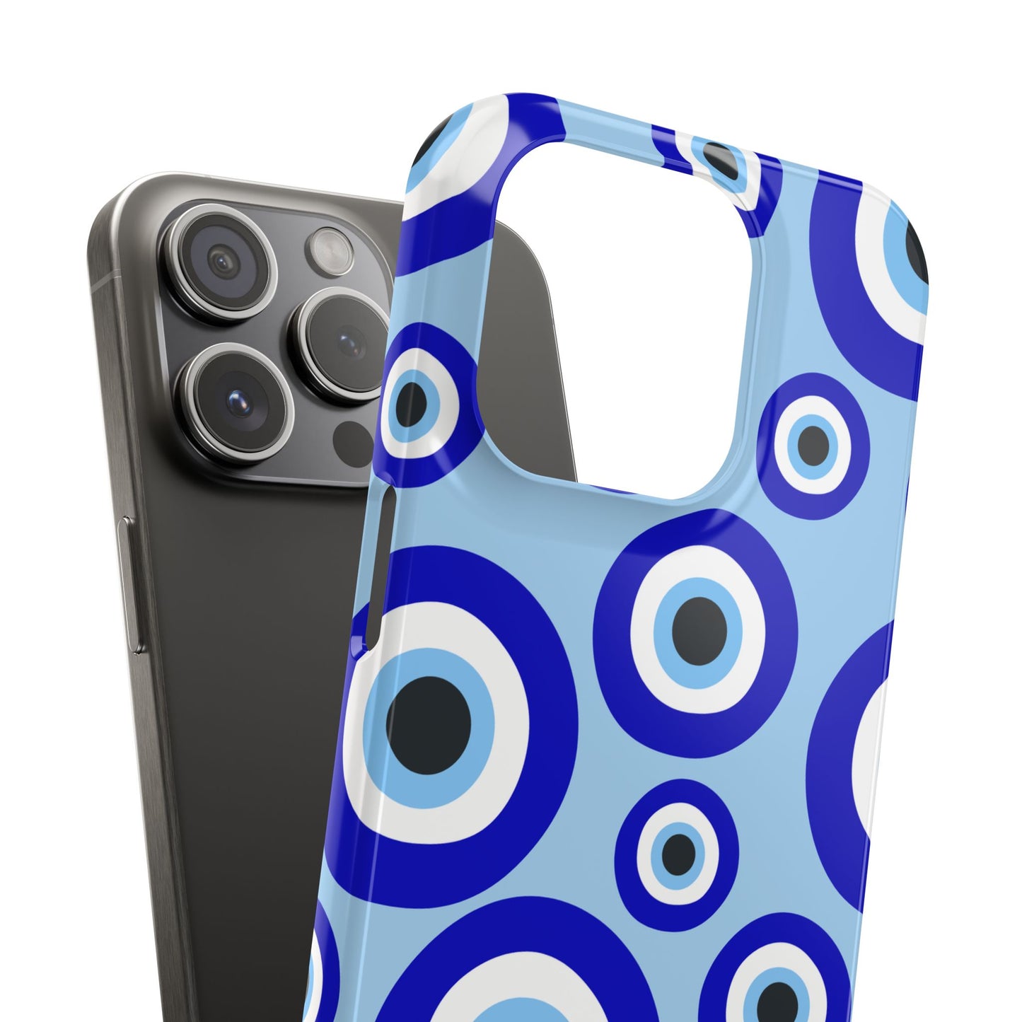 Eye-Catching Slim Phone Case - Blue Evil Eye Design