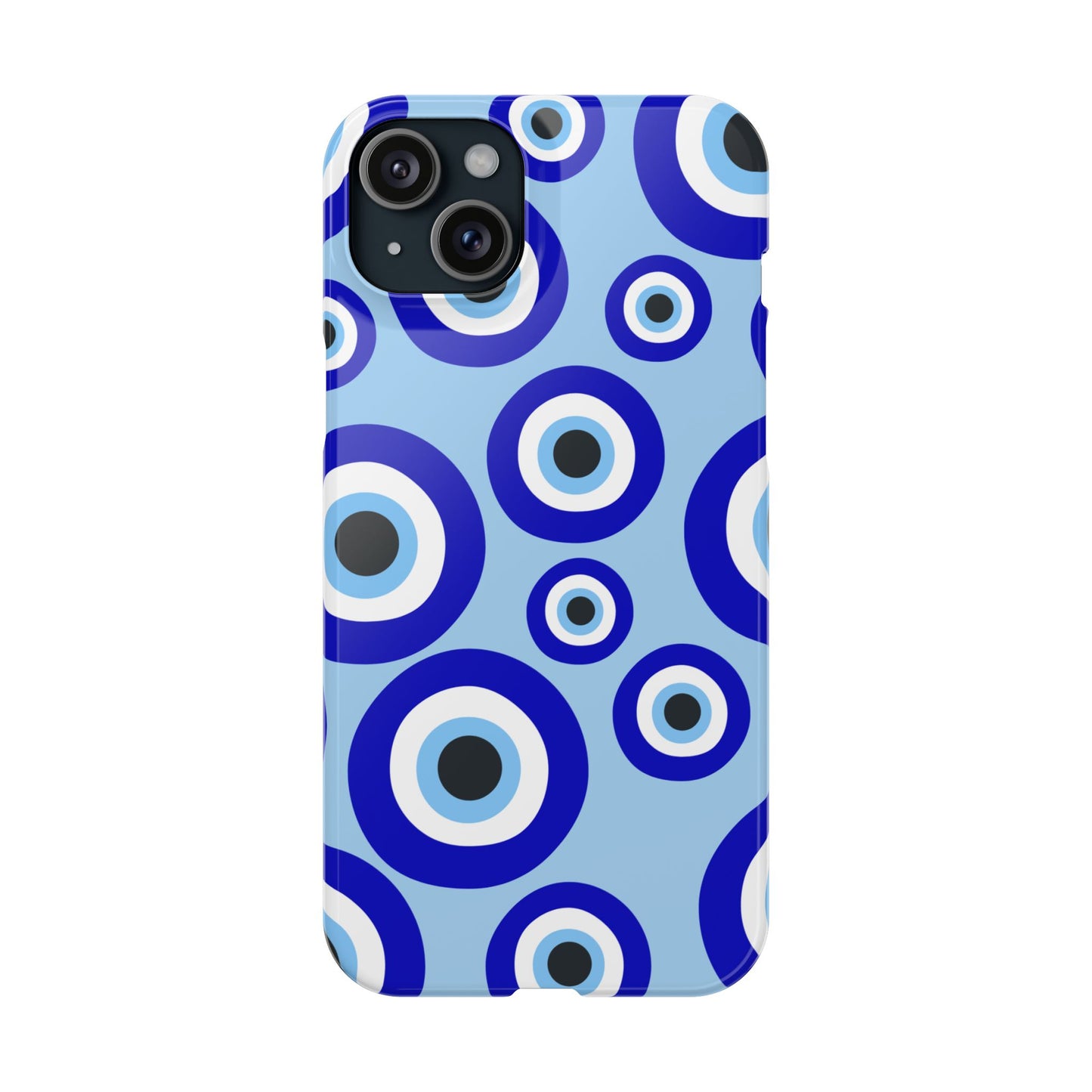 Eye-Catching Slim Phone Case - Blue Evil Eye Design
