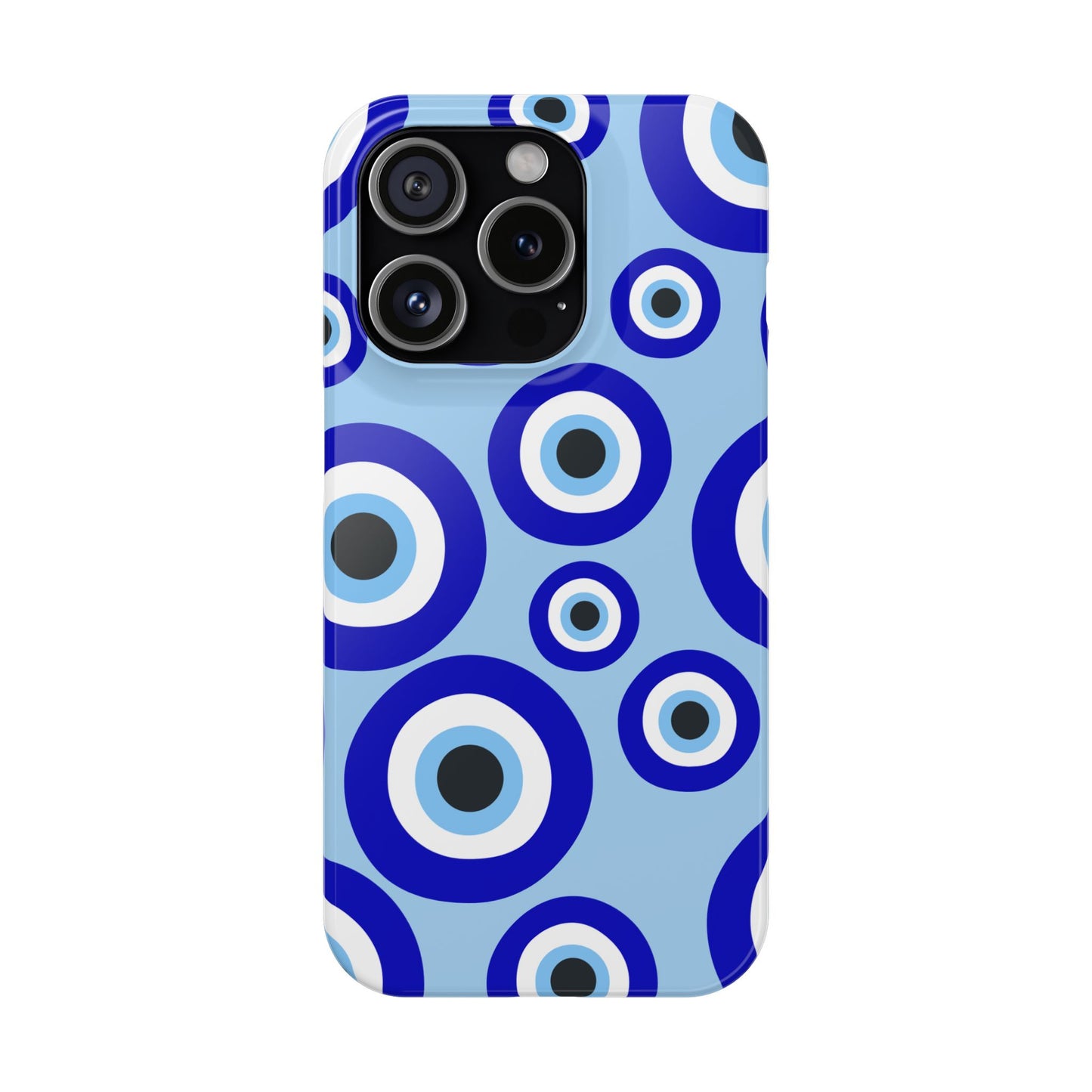 Eye-Catching Slim Phone Case - Blue Evil Eye Design