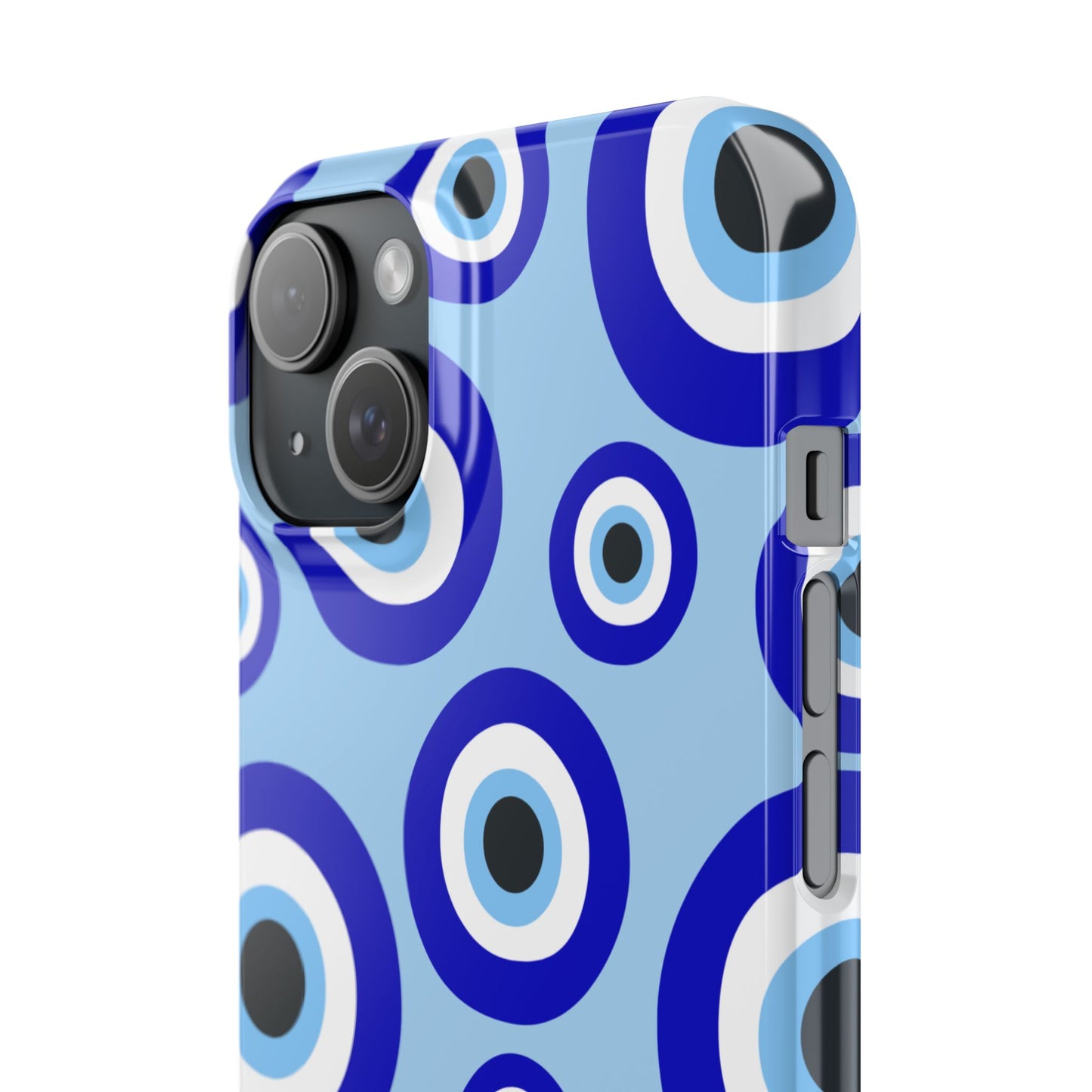 Eye-Catching Slim Phone Case - Blue Evil Eye Design