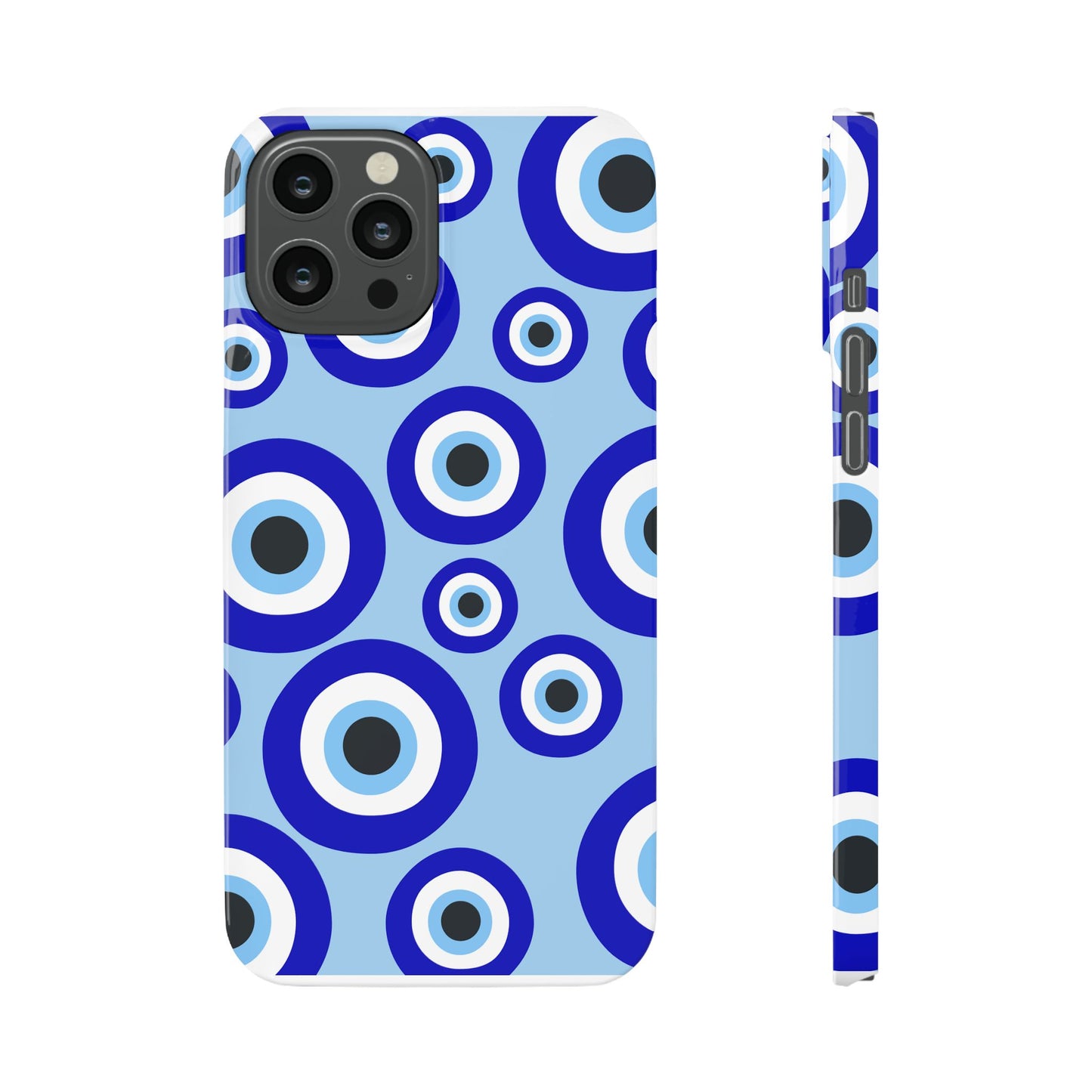 Eye-Catching Slim Phone Case - Blue Evil Eye Design