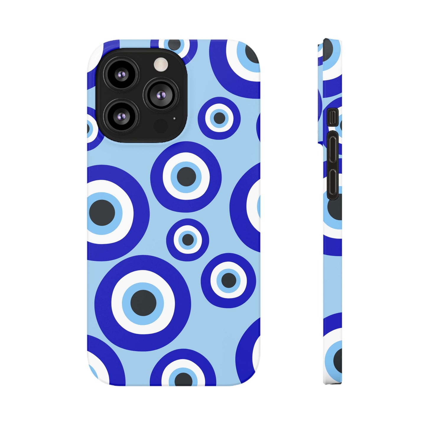 Eye-Catching Slim Phone Case - Blue Evil Eye Design
