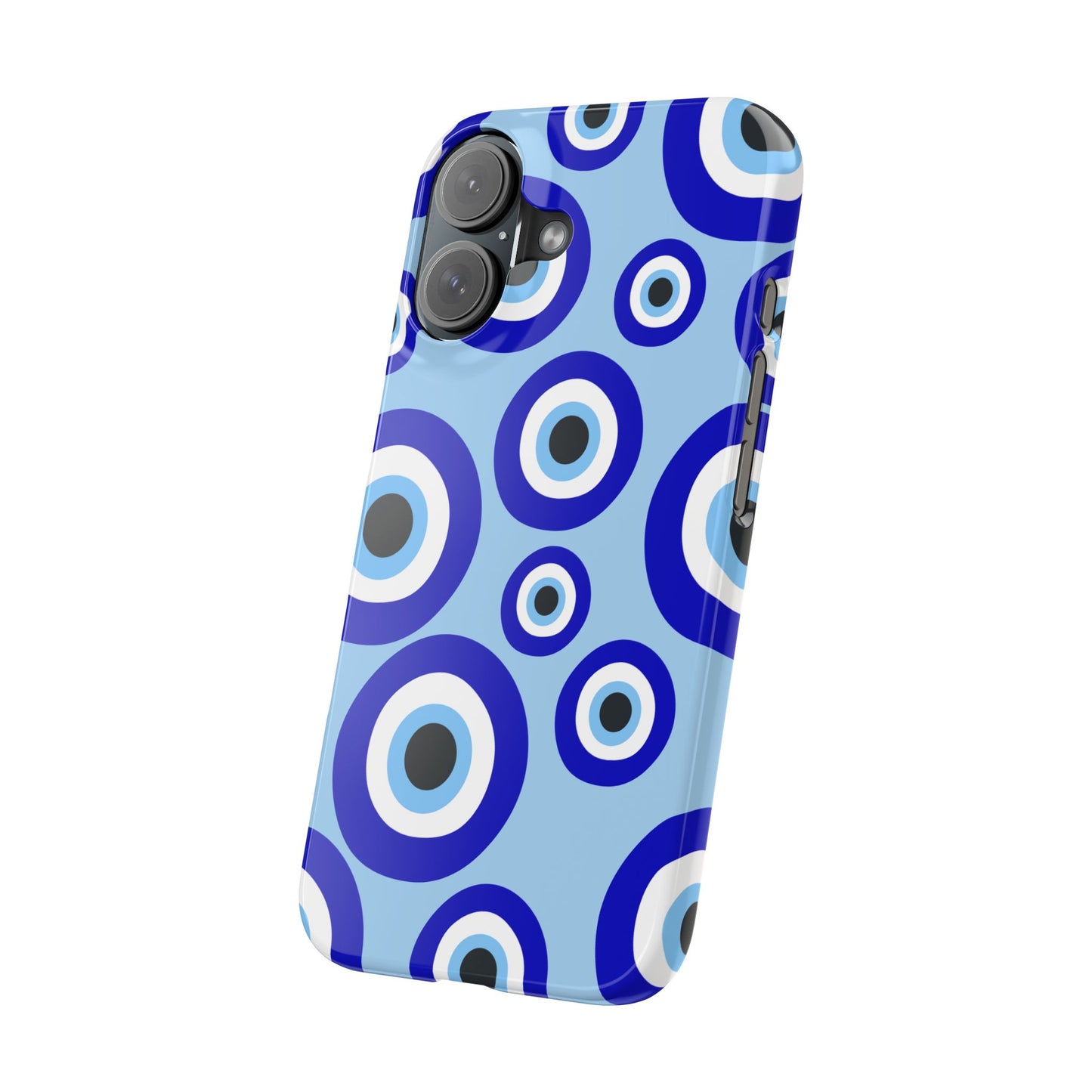 Eye-Catching Slim Phone Case - Blue Evil Eye Design