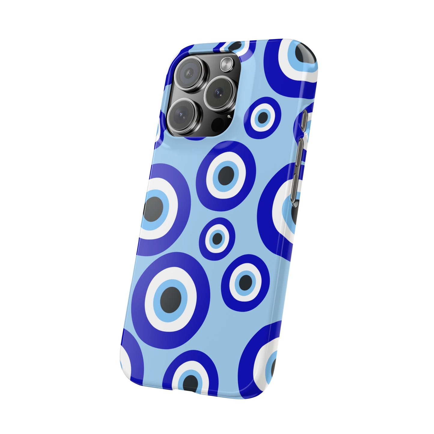 Eye-Catching Slim Phone Case - Blue Evil Eye Design
