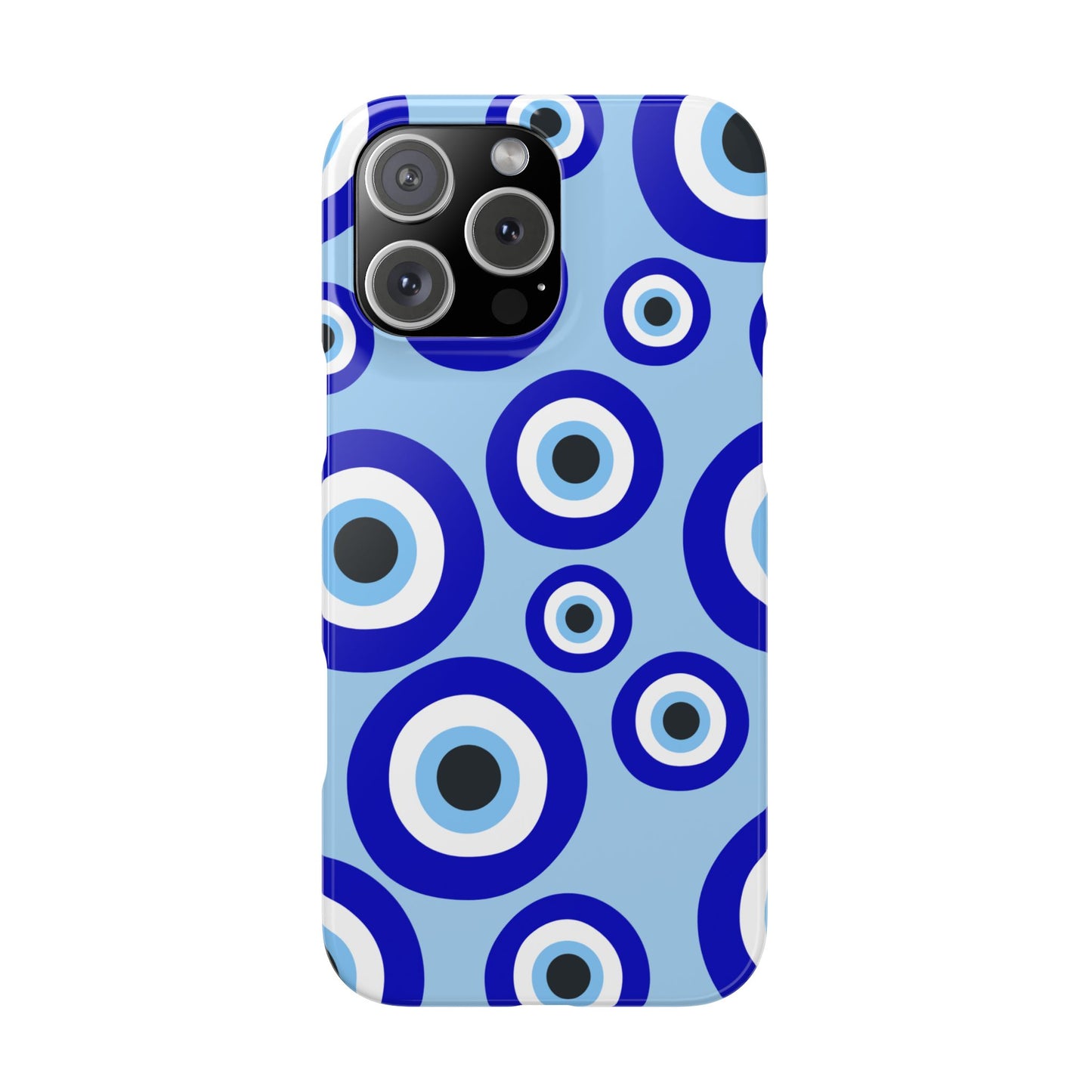 Eye-Catching Slim Phone Case - Blue Evil Eye Design