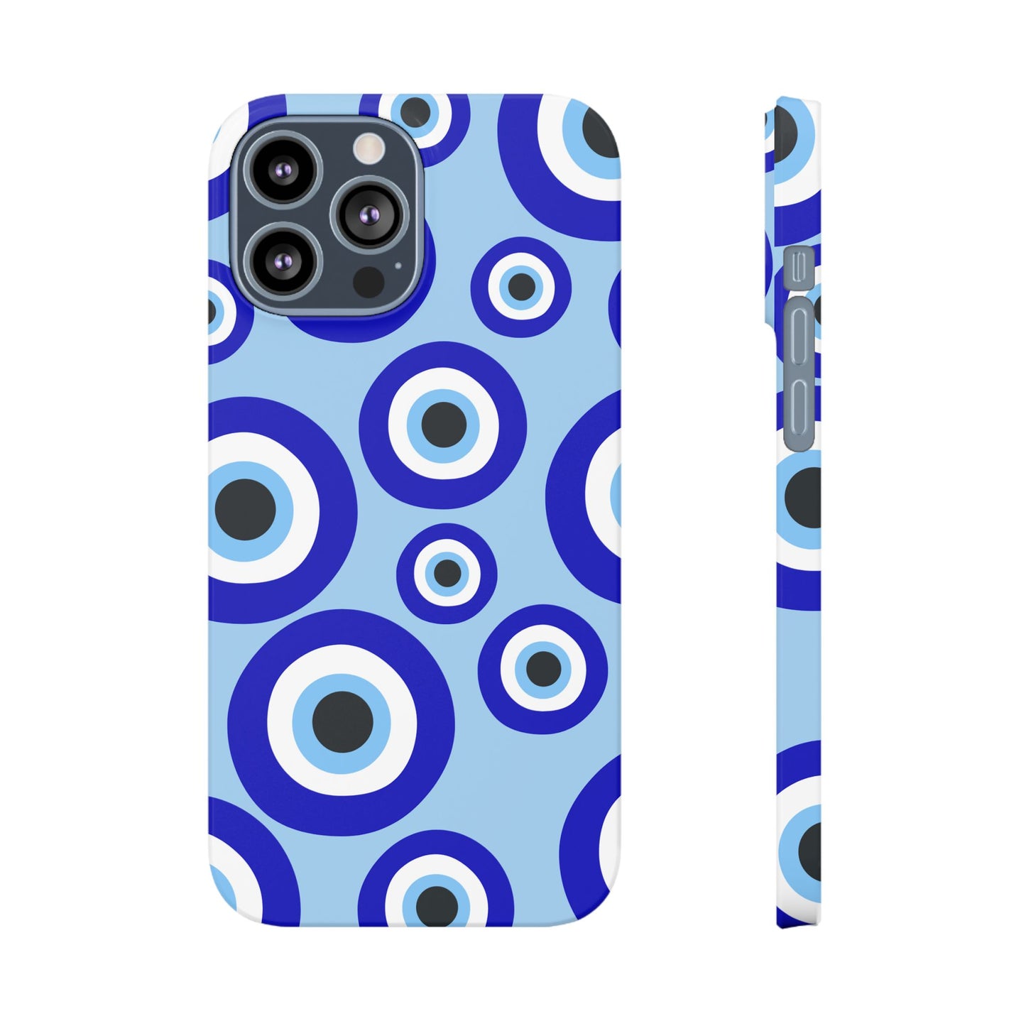 Eye-Catching Slim Phone Case - Blue Evil Eye Design
