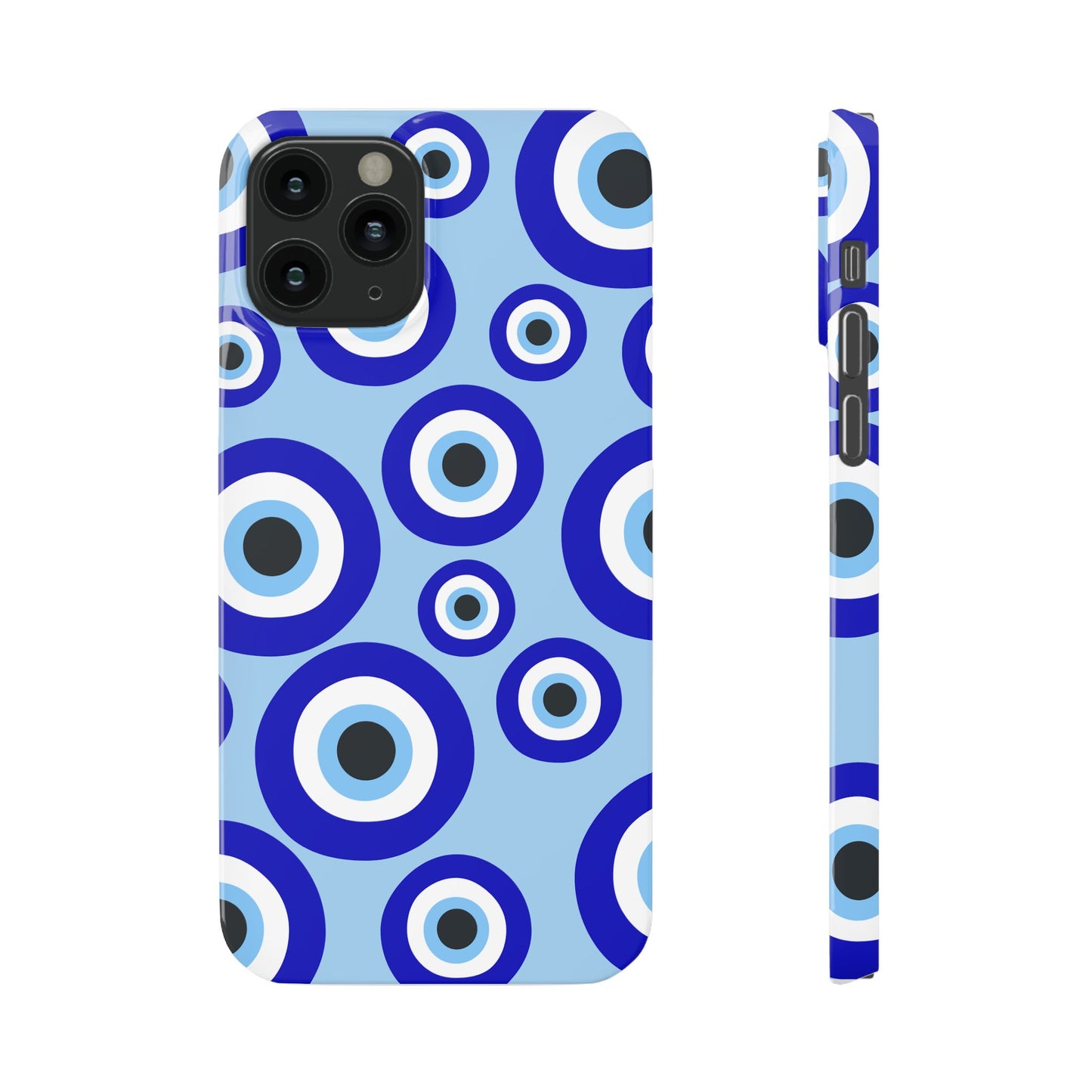 Eye-Catching Slim Phone Case - Blue Evil Eye Design