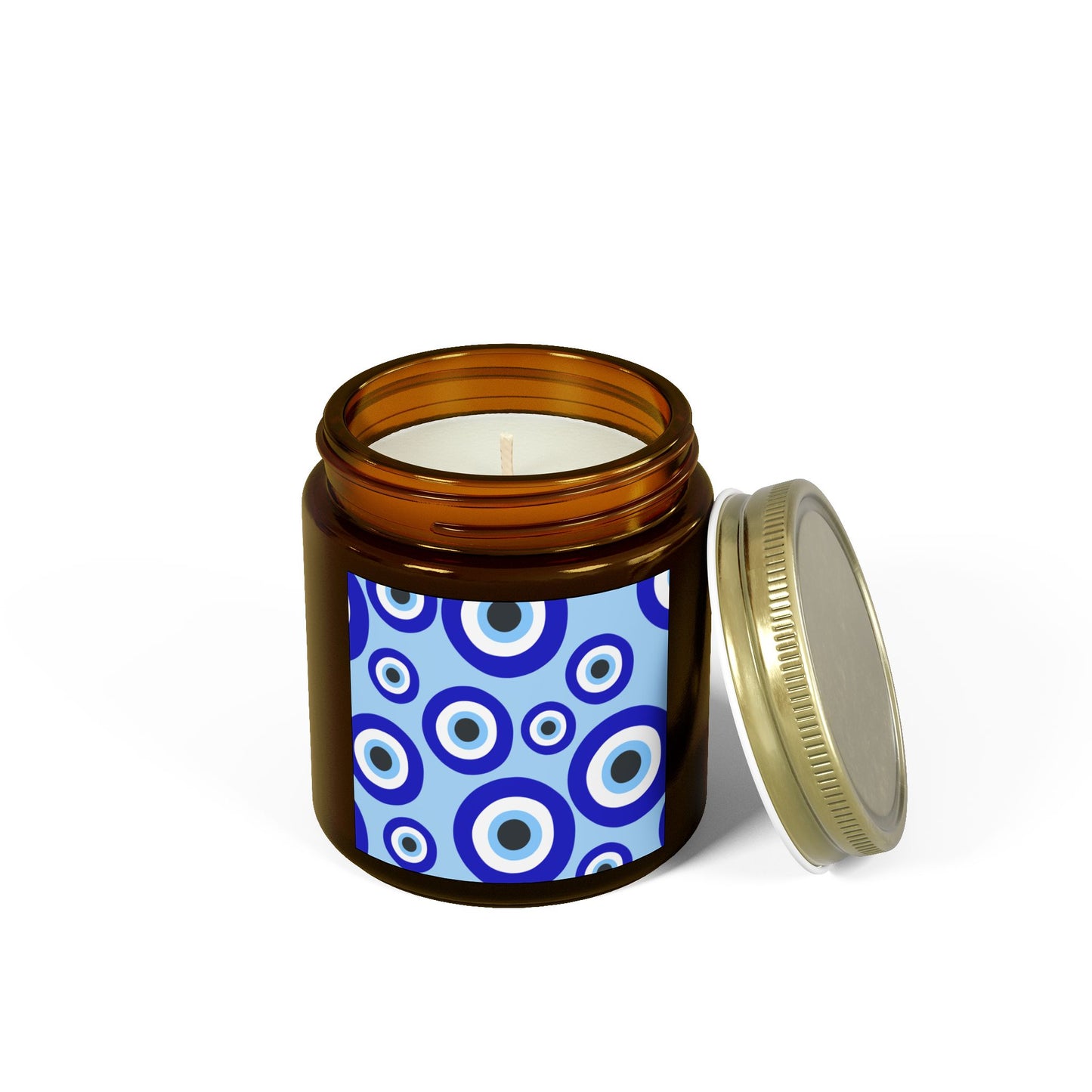 Scented Candles - Coconut Apricot Wax with Blue Eye Design (4oz, 9oz)