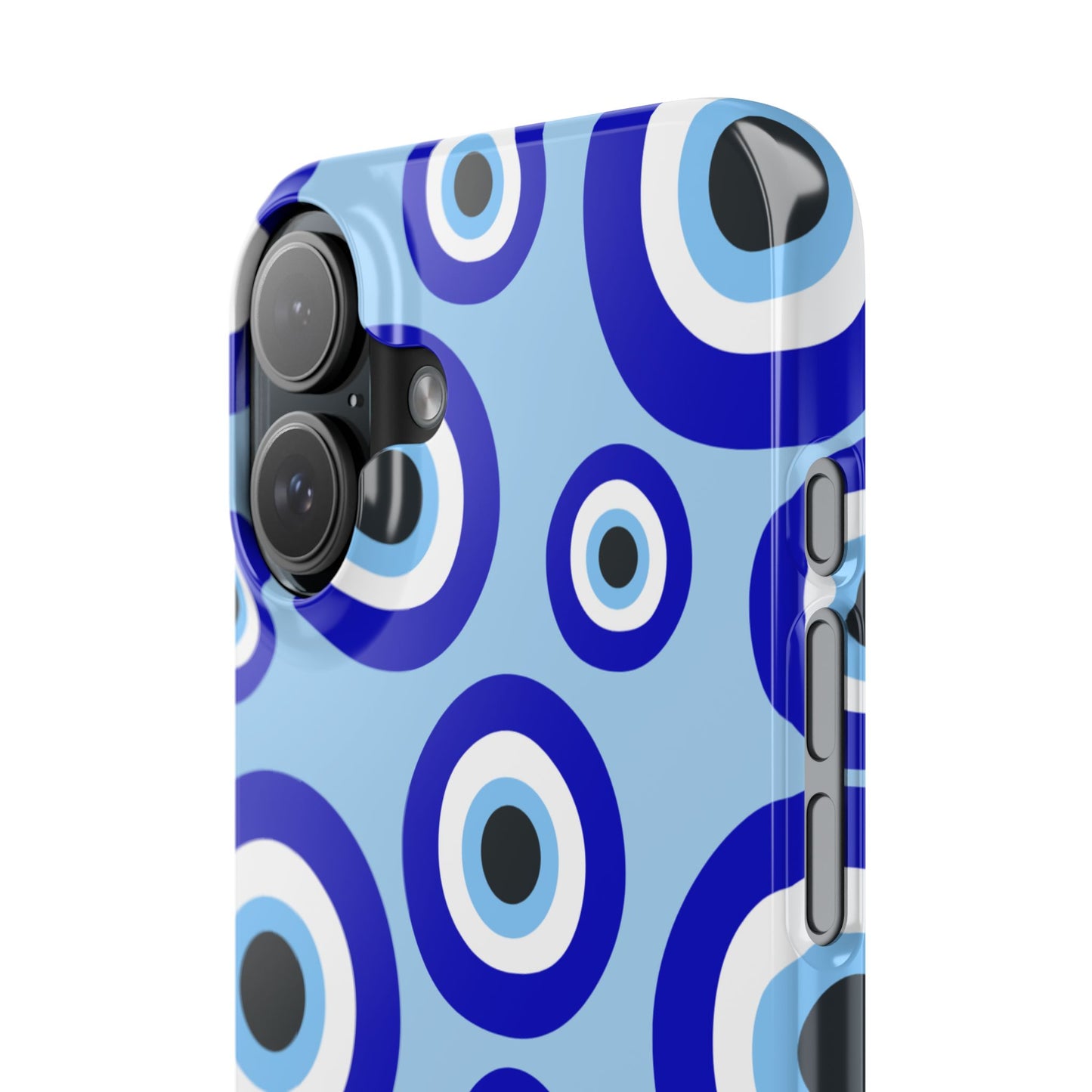 Eye-Catching Slim Phone Case - Blue Evil Eye Design
