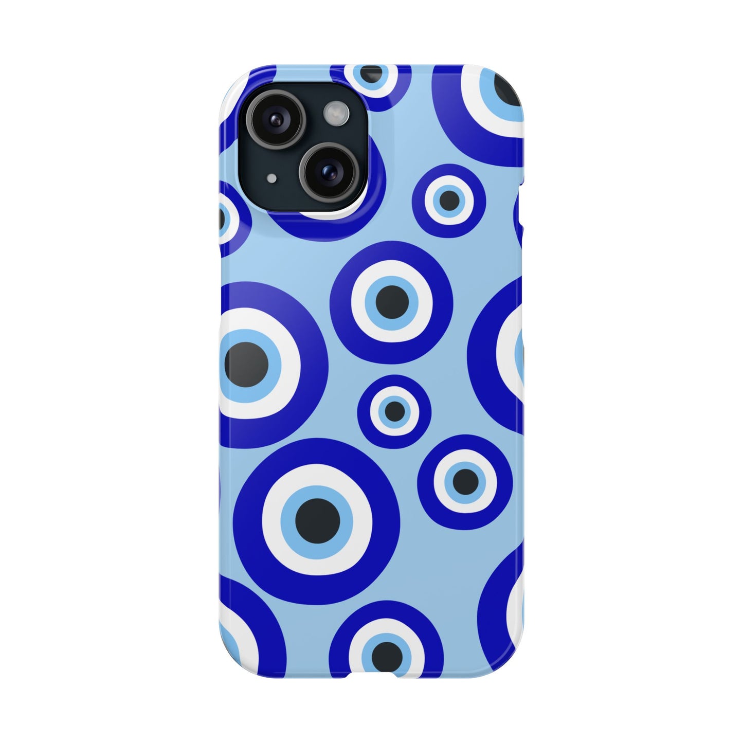 Eye-Catching Slim Phone Case - Blue Evil Eye Design