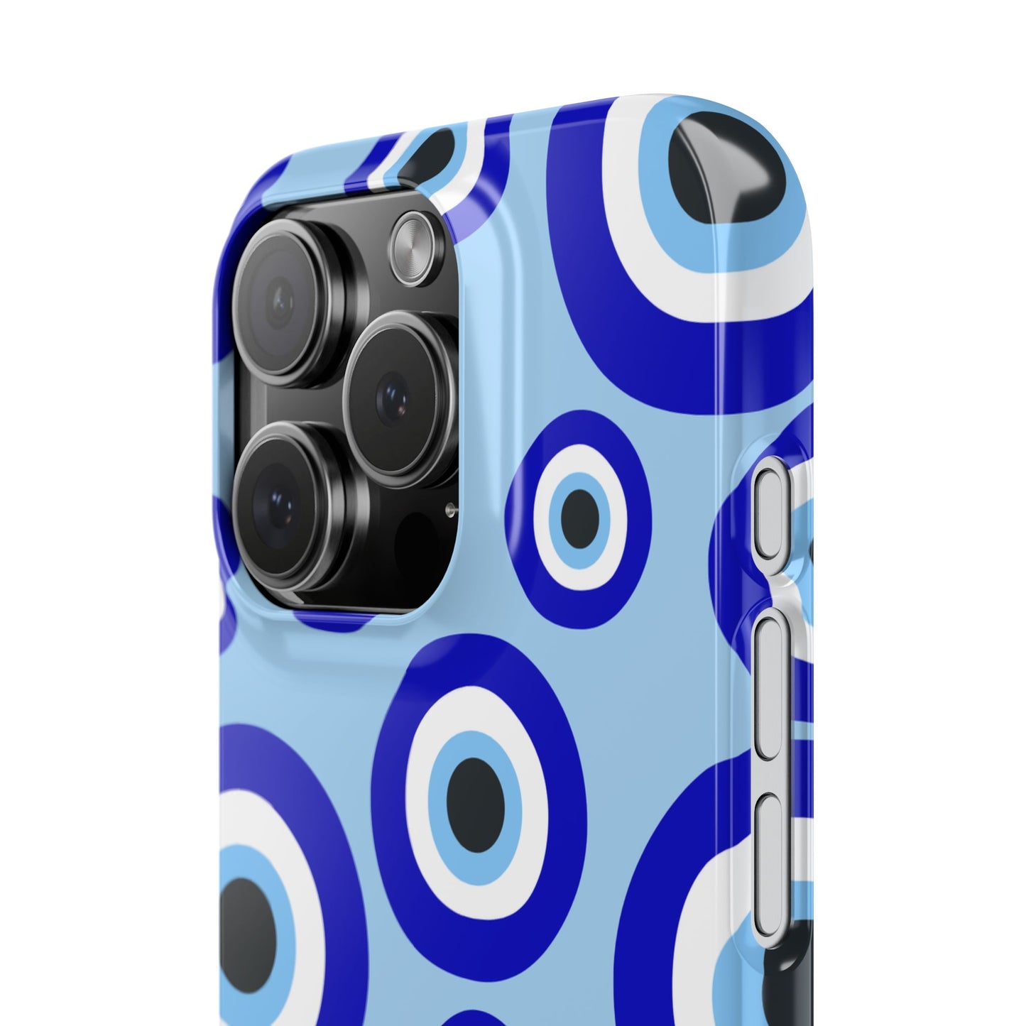 Eye-Catching Slim Phone Case - Blue Evil Eye Design