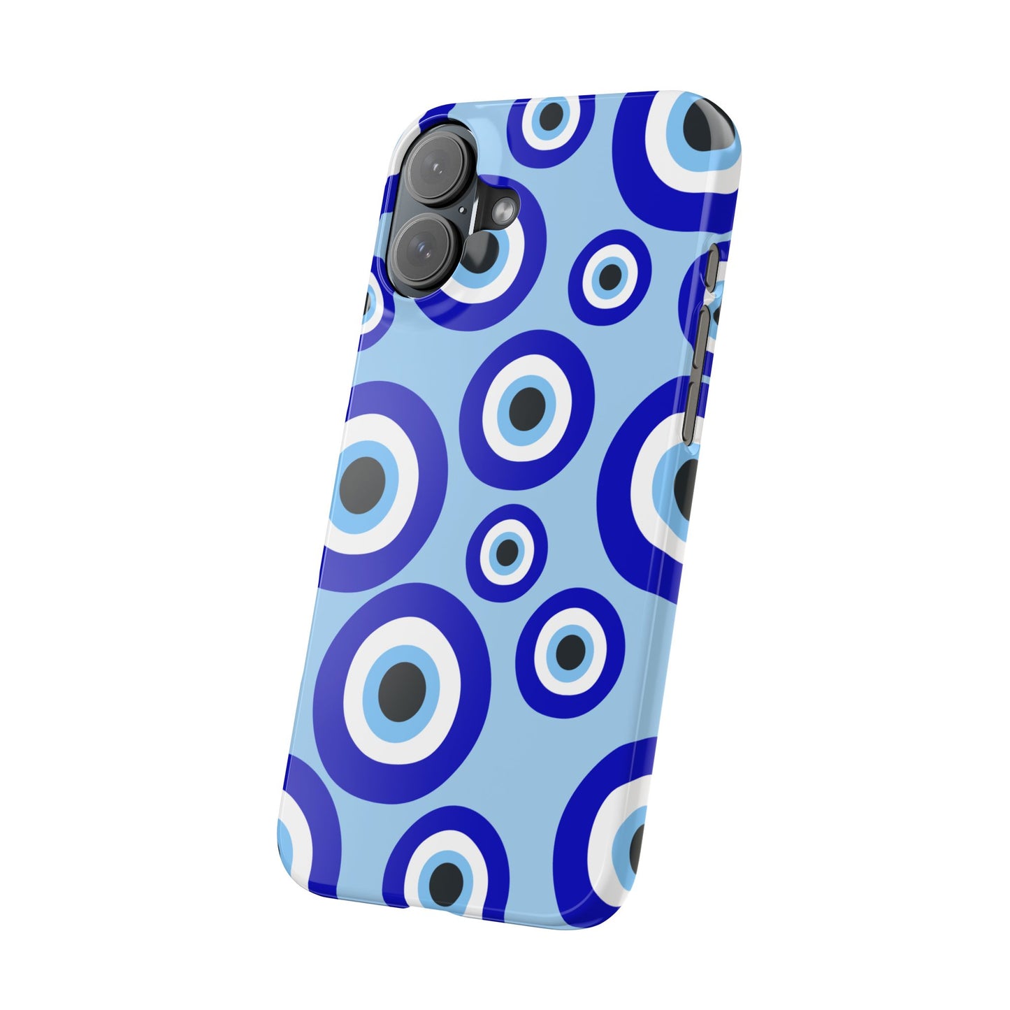 Eye-Catching Slim Phone Case - Blue Evil Eye Design