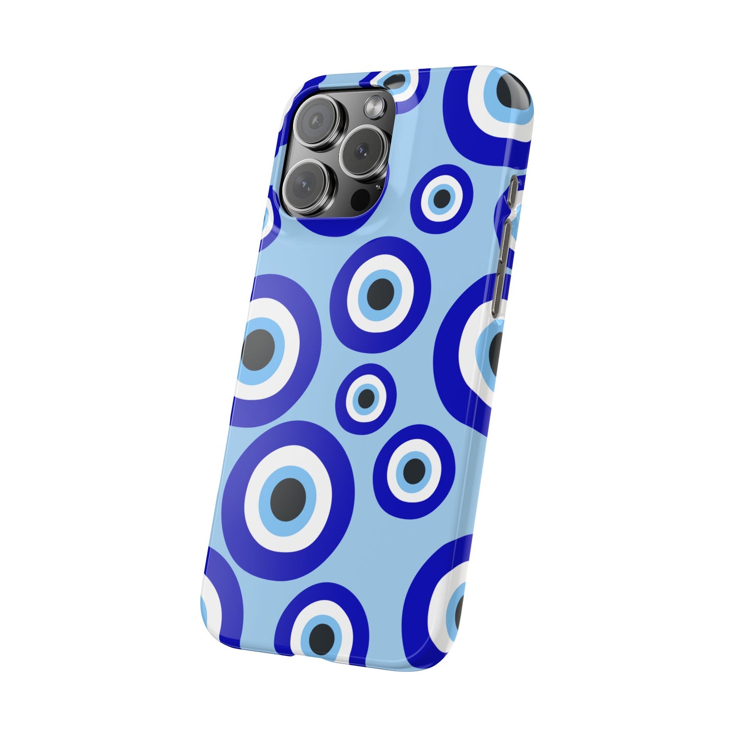 Eye-Catching Slim Phone Case - Blue Evil Eye Design