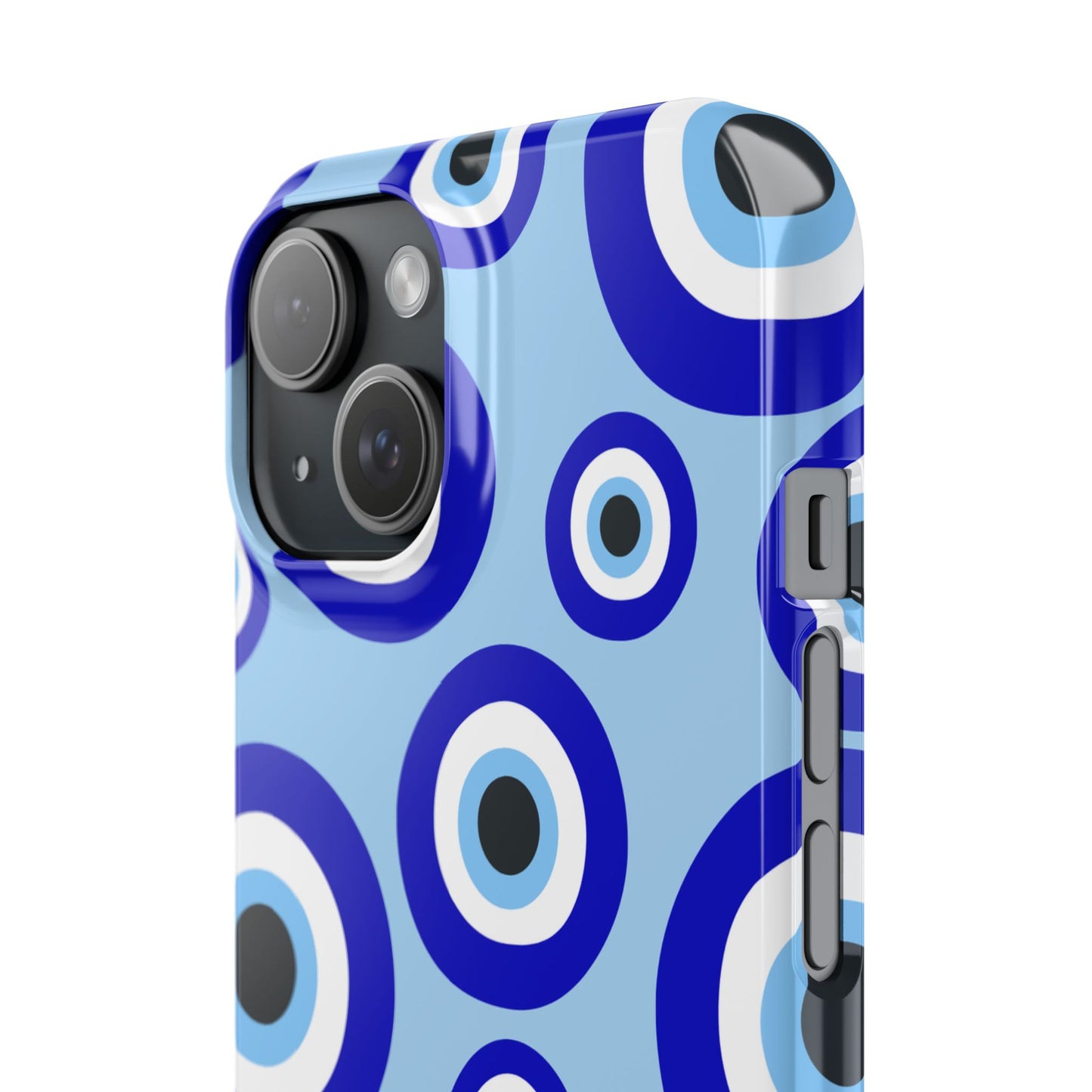 Eye-Catching Slim Phone Case - Blue Evil Eye Design