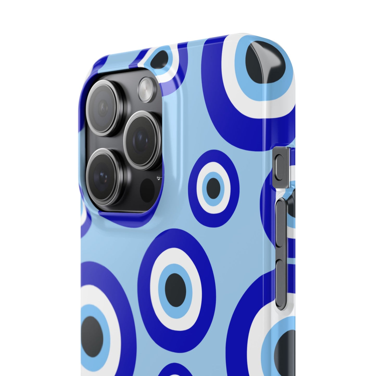 Eye-Catching Slim Phone Case - Blue Evil Eye Design
