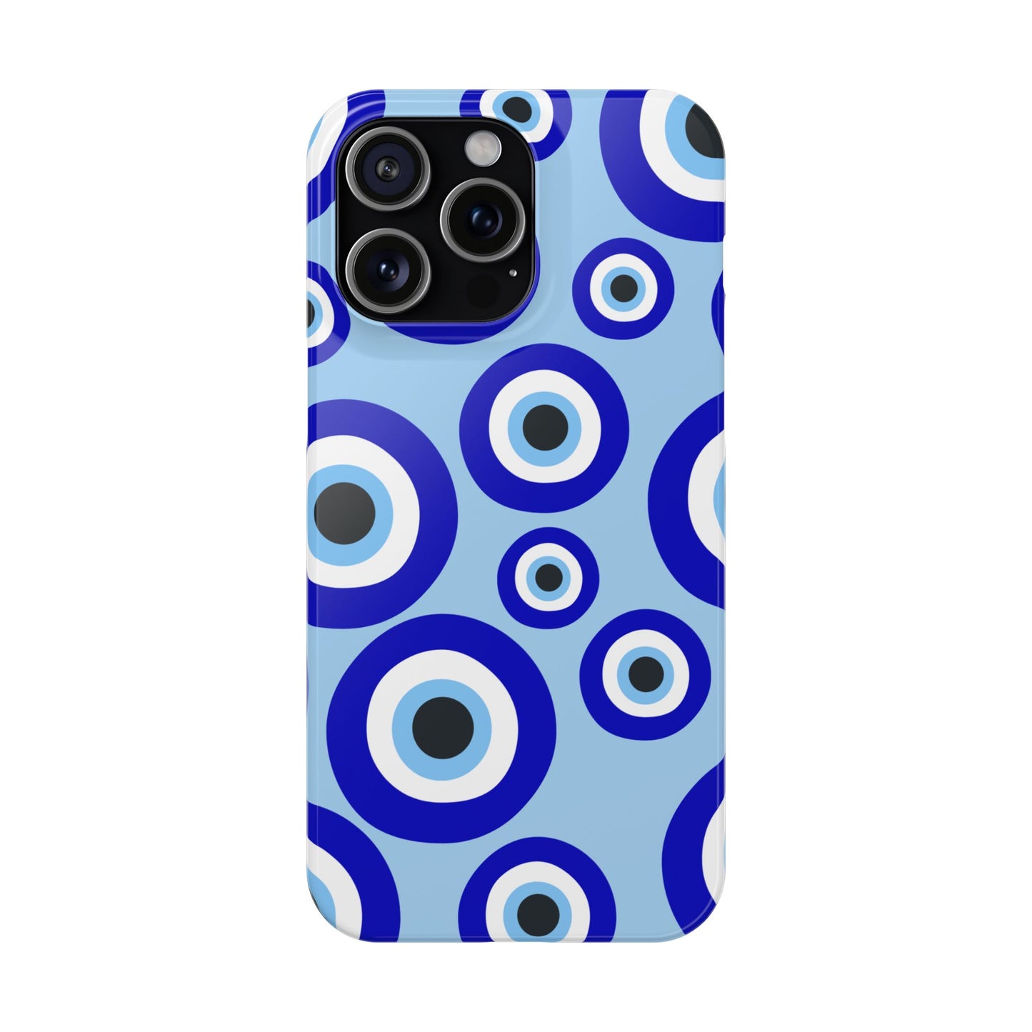 Eye-Catching Slim Phone Case - Blue Evil Eye Design