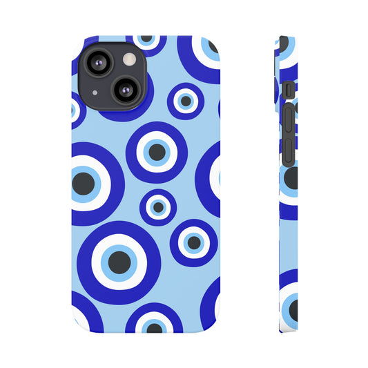 Eye-Catching Slim Phone Case - Blue Evil Eye Design