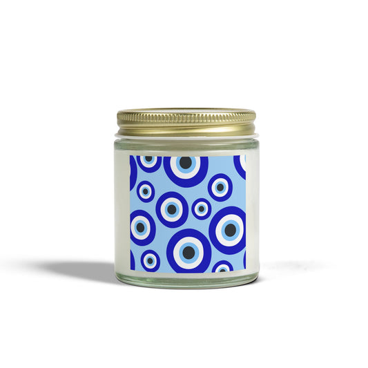 Scented Candles - Coconut Apricot Wax with Blue Eye Design (4oz, 9oz)