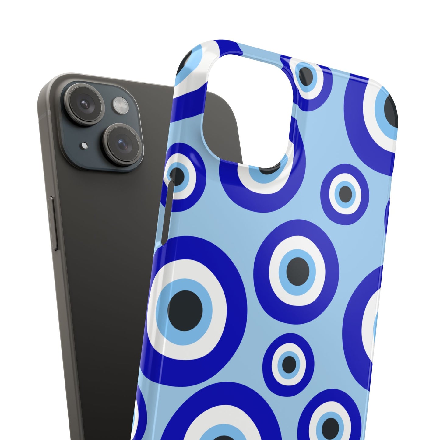 Eye-Catching Slim Phone Case - Blue Evil Eye Design