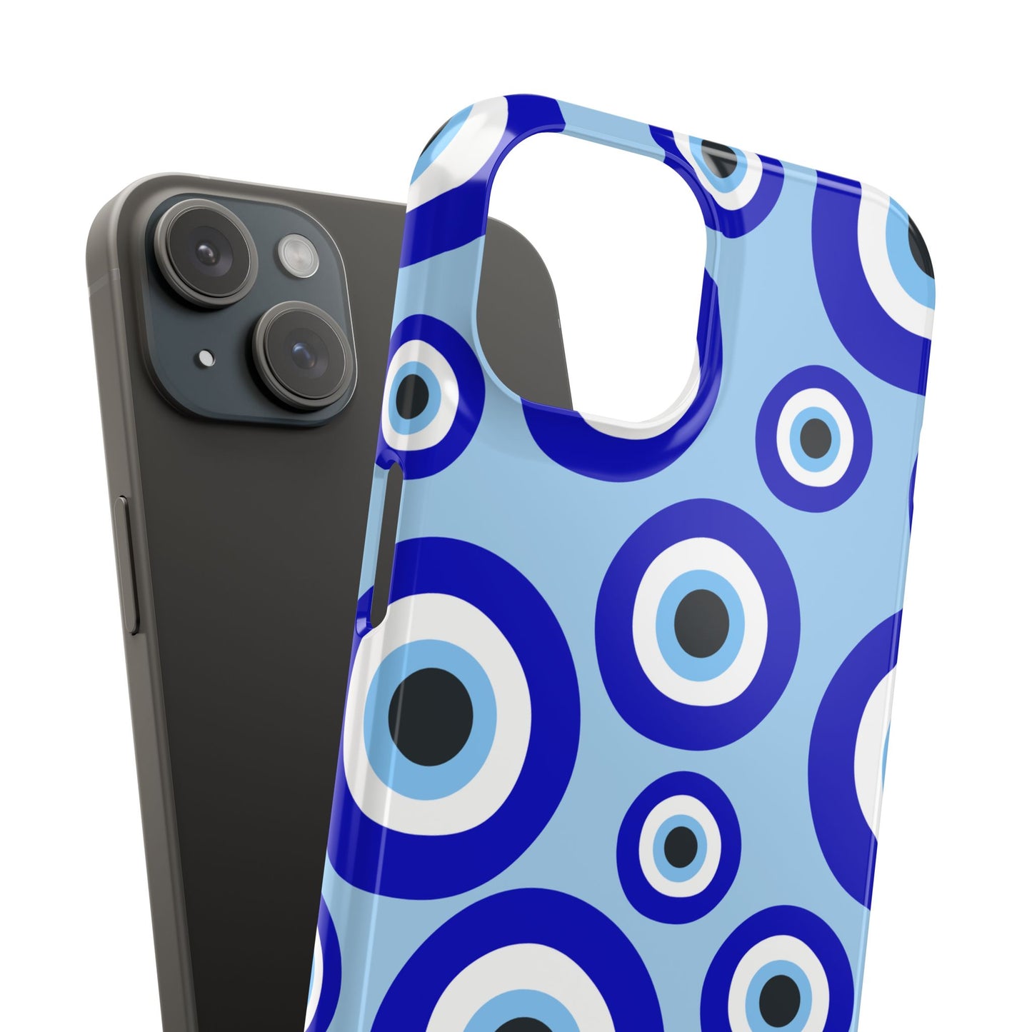 Eye-Catching Slim Phone Case - Blue Evil Eye Design