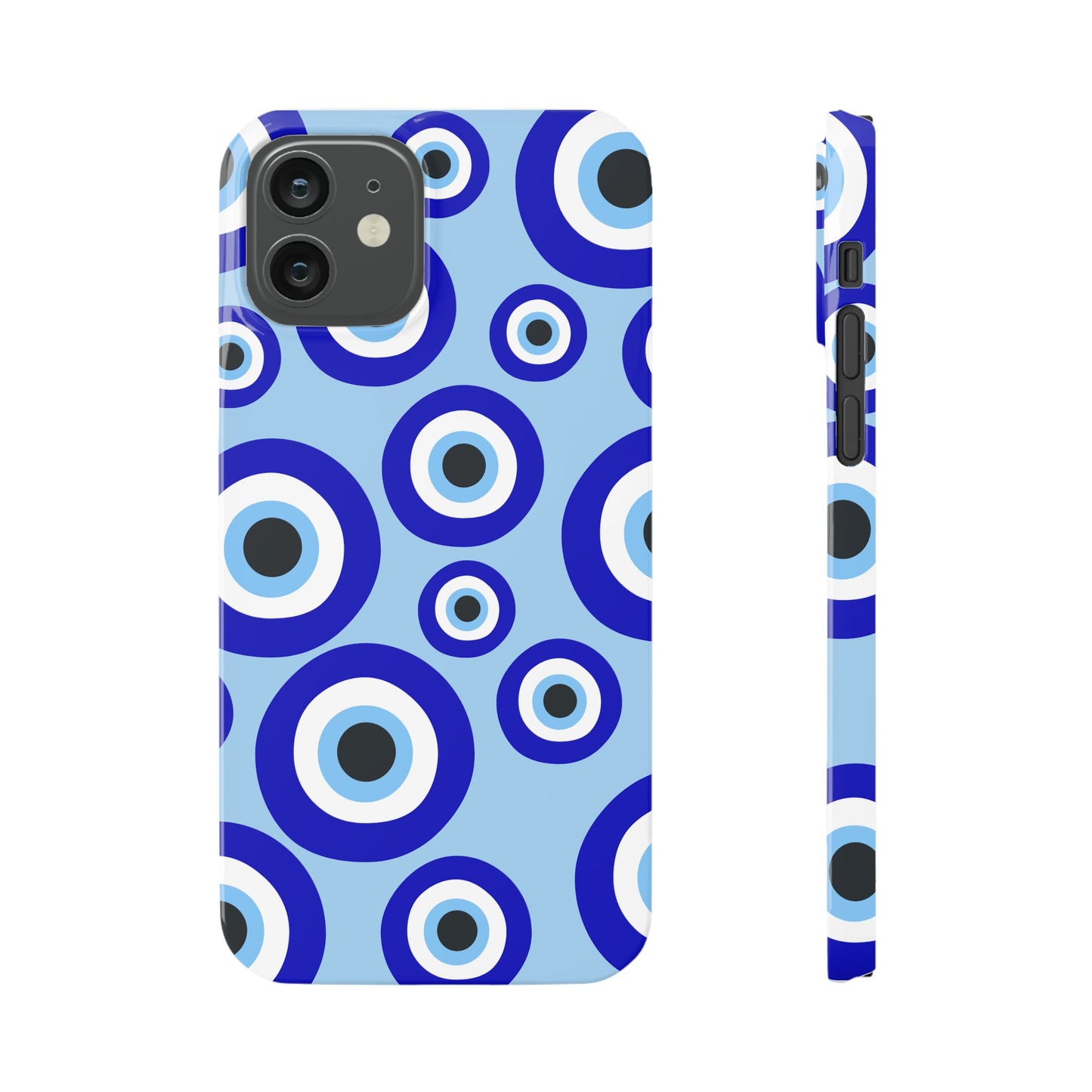 Eye-Catching Slim Phone Case - Blue Evil Eye Design