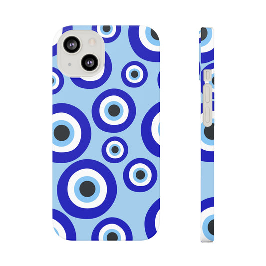 Eye-Catching Slim Phone Case - Blue Evil Eye Design