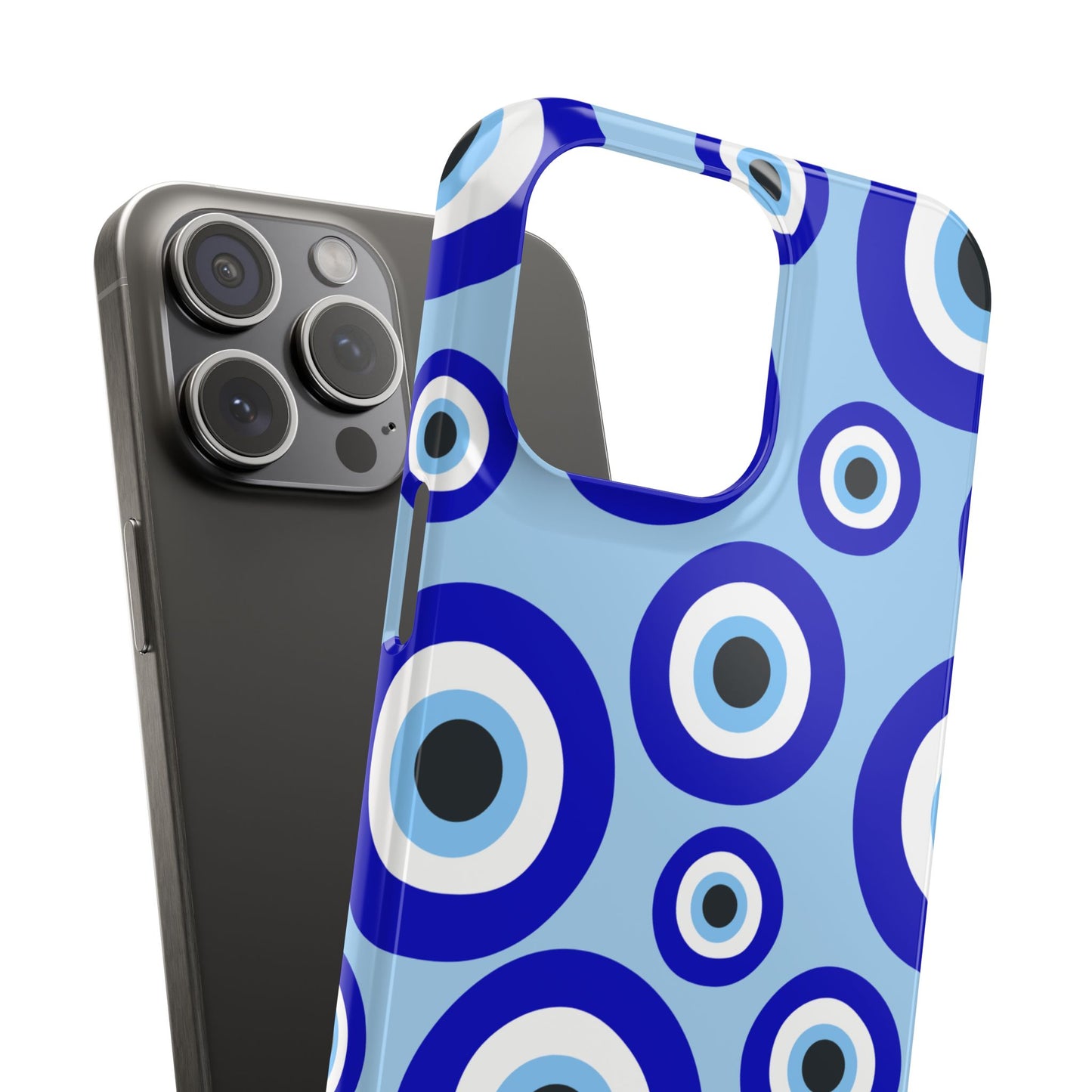 Eye-Catching Slim Phone Case - Blue Evil Eye Design